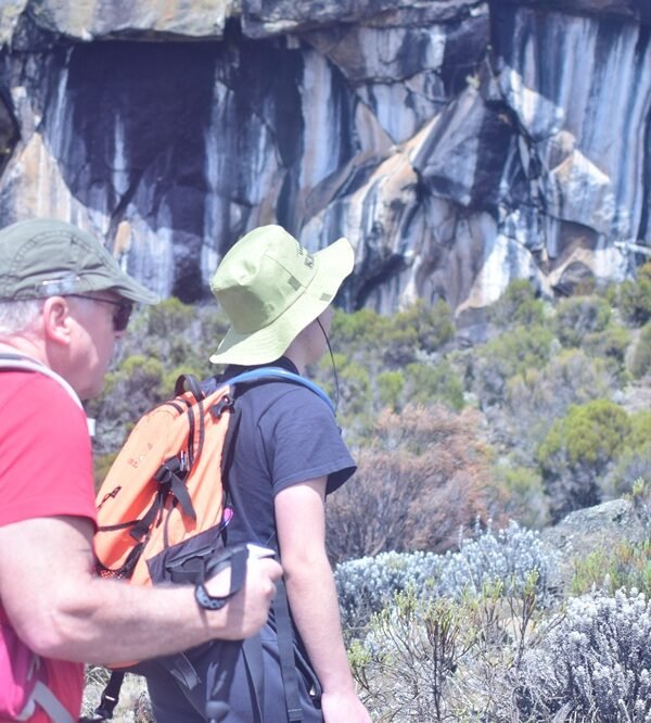 Trekkers during a 6-day Marangu route Kilimanjaro luxury trekking tour