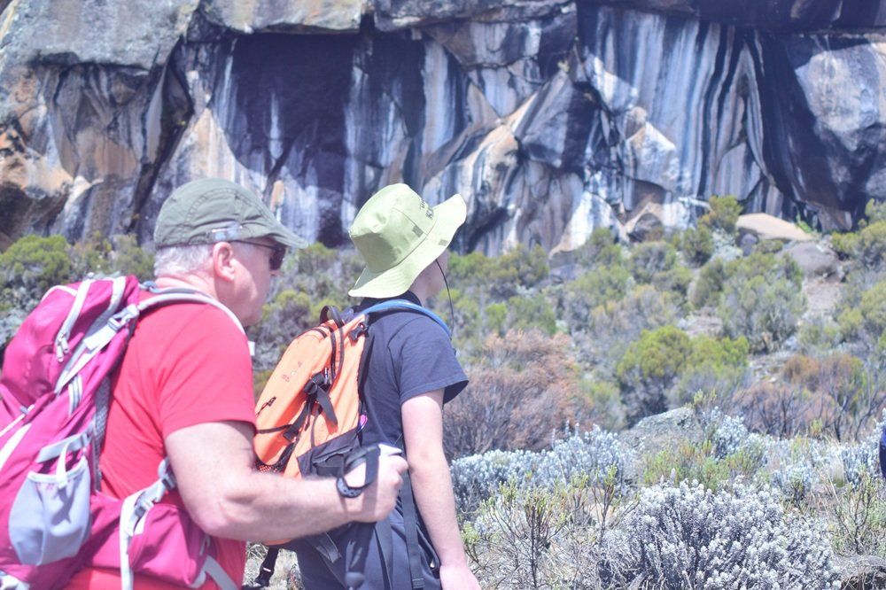 Trekkers during a 6-day Marangu route Kilimanjaro luxury trekking tour